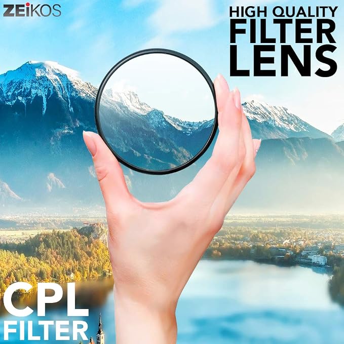 67MM Zeikos Photo Professional Photography Filter Kit (UV, CPL Polarizer, FLD) for Camera Lens with 67MM Filter Thread + Filter Pouch with Miracle Fiber Cloth (ZE-FLK67) - Image 4