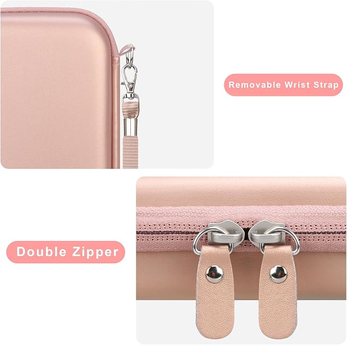 Canboc Carrying Case for HP Sprocket Portable 2x3 Instant Photo Printer | For Kodak Step Wireless Mobile Photo Printer, Mesh Bag fit Photo Paper Cable, Rose Gold - Image 6