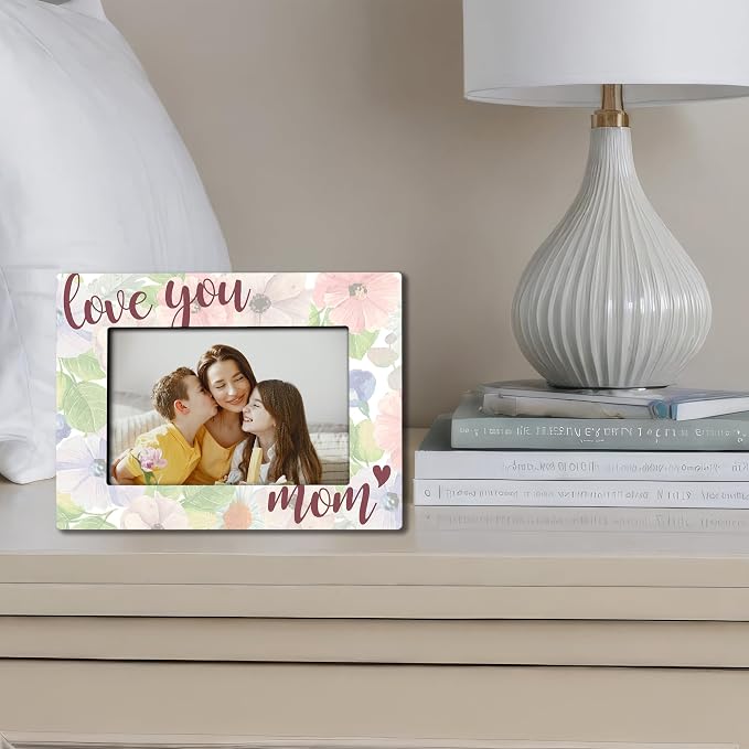 Love You Mom Picture Frame For 4 X 6 Photo With Back Bracket, Rustic Printing Picture Frame For Mom, Desktop Display,Mother Birthday Gifts Mother's Day Decor, Heart-Warming Gifts -D01 - Image 3