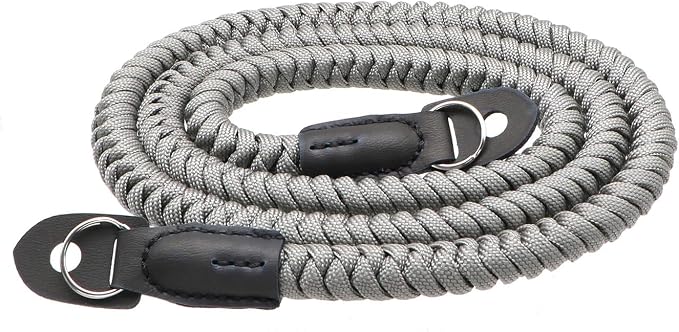 Paracord Woven Camera Neck Shoulder Strap Belt Hand Compatible with Canon Nikon Sony Olympus Pentax Fujifilm Panasonic SLR DSLR Digital Mirrorless Cameras 42 inch Grey by HITHUT