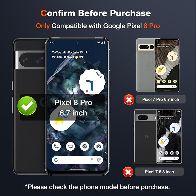 LK 2+2 Pack for Google Pixel 8 Pro Screen Protector+Camera Lens Protector | Fit Lens Cutouts Ports, Support Fingerprint Unlock, Bubble-Free, with Easy Installation Tool - Image 2