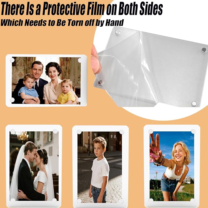 2-Pack Magnetic Car Photo Holders - Dual Clip & Magnet Visor Photo Frame for Car, Strong Hold on Air Vent or Visor to Display Family Pictures, Clear Acrylic Picture Frame Accessories - Image 3