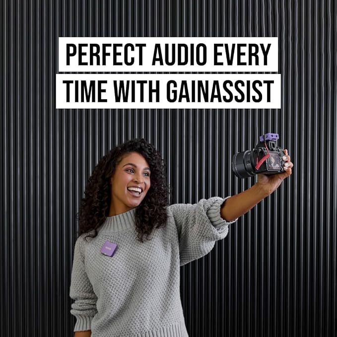 RØDE Wireless GO (Gen 3) – Compact Wireless Mic – Pristine Audio, 32-bit Float Recording, Automatic Level Control, for Phones, Cameras and Computers (Lilac) - Image 6