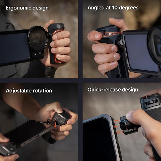 PGYTECH ProShot Phone Video Cage for iPhone 17 Pro, Dual Handheld Kit | Quick Release Phone Rig with Bluetooth Remote, Aluminum Phone Cage with Cold Shoe 67mm Filter Ring for Vlog/Video Recording - Image 4