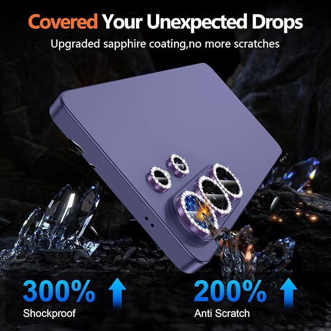 for Samsung Galaxy S26 Ultra Camera Lens Protector, Individual Metal Ring Tempered Glass Lens Cover, [Strong Adsorption] Scratch Resistant Ultra-Thin HD Clear Lens Cover, 1 Set-Violet Diamond - Image 5