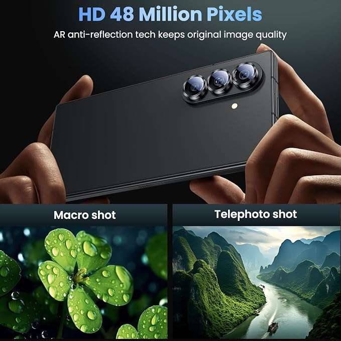 Uyiton for Samsung Galaxy Z Fold 8 Ultra/Z Fold 7 Camera Lens Protector | Military-Grade Sapphire Glass Rear Camera Screen Cover - [Strong Adsorption] Ultra HD Clear Lens Protector, Black (8 inch) - Image 2