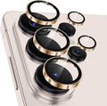 Meshine for Samsung Galaxy S26 Ultra Camera Lens Protector,Scratch Proof,Strong Adsorption,9H Hardness with Metal Ring Camera Cover,Ultra Thin Case Friendly, Accessories Lens Protector,Gold by Meshine