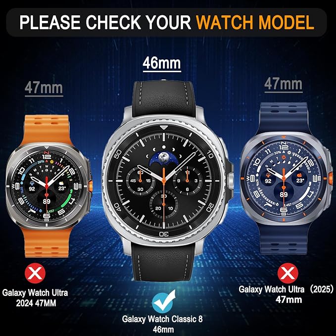 SiHPuoy Tempered Glass Screen Protector for Samsung Galaxy Watch 8 Classic | 4 Pack, 46mm, 9H Hardness, Military Grade Shatterproof, Anti Scratch, Bubble Free, HD Ultra-thin, Easy Install, Case Friendly - Image 2