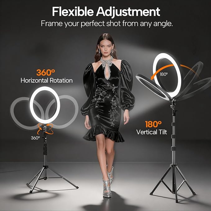 EMART 10" Ring Light with 55" Extendable Tripod Stands and Phone Holder | Dimmable LED Circle Round Light for Selfie Camera Photography, Makeup, YouTube Video, Vlogging, Live Streaming - Image 5