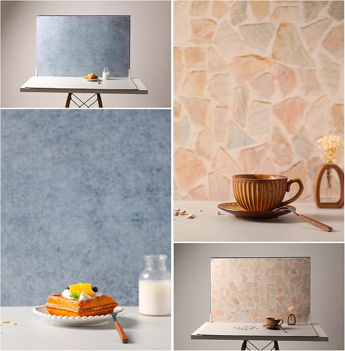 23 x 35 in Product Photography Backdrops, 10 Sheets, 20 Patterns | Double-Sided, Water-Resistant Backdrops for Food, Jewelry, Cosmetics, Crafts, Flat Lays and Content Creation - Image 4