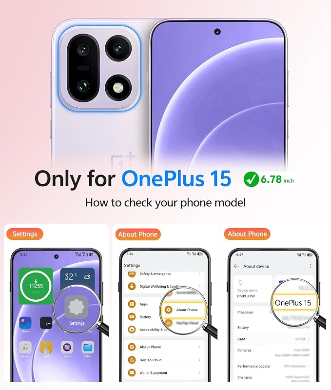 FNTCASE for OnePlus 15 Case, Fit for Magsafe, Screen Protector,Light Purple | Translucent Matte Magnetic Back, 14FT Military Grade Drop Protection, Shockproof Protective Phone Cover - Image 2