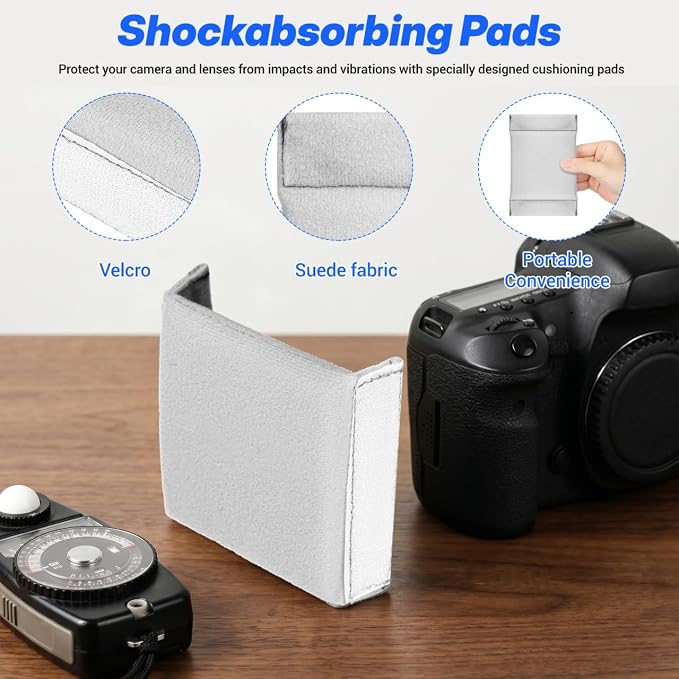 VILLCASE 4pcs Camera Bag Divider Camera Bag Compartment Divider Lens Protection Insert Backpack Inserts Lens Separator Pad Grey Fiber Fleece - Image 3