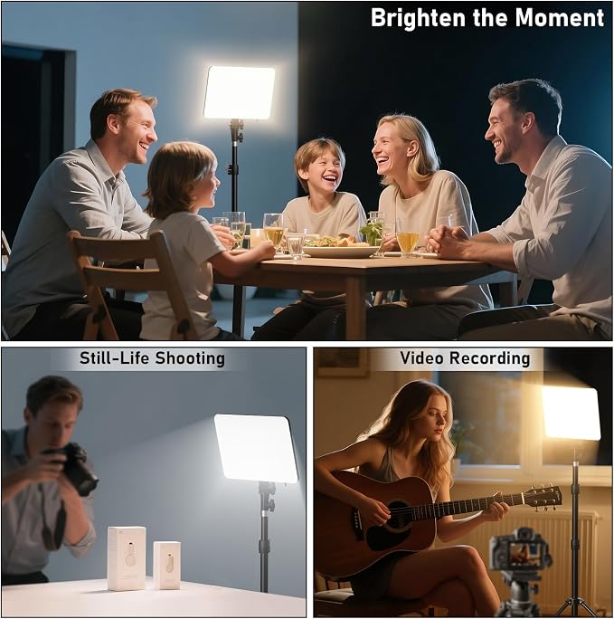 30W Upgraded Photography Lighting Kit, Anautin 1-Pack LED Video Lighting for Video Recording, 3700Lux Studio Lights with Tripod Stand for Photography, Streaming, Gaming, Podcast, Filming, Vlogging - Image 8