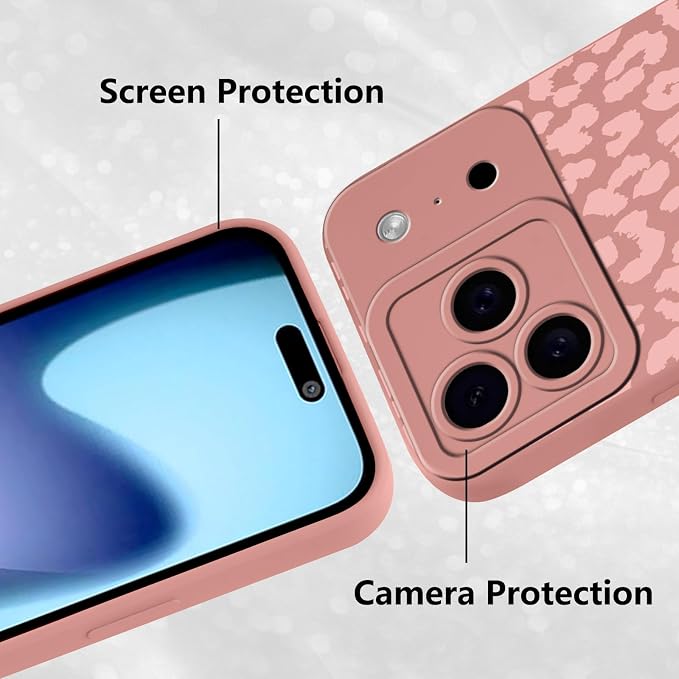 Cute Pink Cheetah Print Phone Case for iPhone 17 Pro 6.3" | Aesthetic Leopard Pattern Design Cover Full Camera Lens Protective Shockproof Soft Slim TPU Funda for Women Girls - Image 5