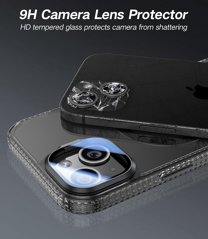 VOFATA [Upgraded] for iPhone 15 Case with Camera Cover Stand [Fit for MagSafe][9H Camera Lens Protector] Mil-Grade Protection Transparent Magnetic iPhone 15 Phone Case, Clear Black - Image 2