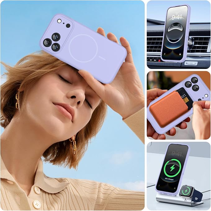 Miracase Silicone & Magnetic for iPhone 17 Pro Max Case, Light Purple | Compatible with MagSafe, Camera Control Cover, Premium Silicone Cover Shockproof Drop Protection Phone Case for 17 Pro Max - Image 6
