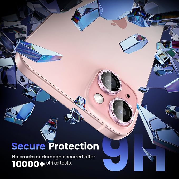Tensea for iPhone 15/15 Plus Camera Lens Protector Bling, Camera Cover | 9H Tempered Glass Camera Screen Protector, Metal Individual Ring for iPhone15 6.1inch/ 15Plus 6.7inch, HD Clear, Easy Install - Image 4