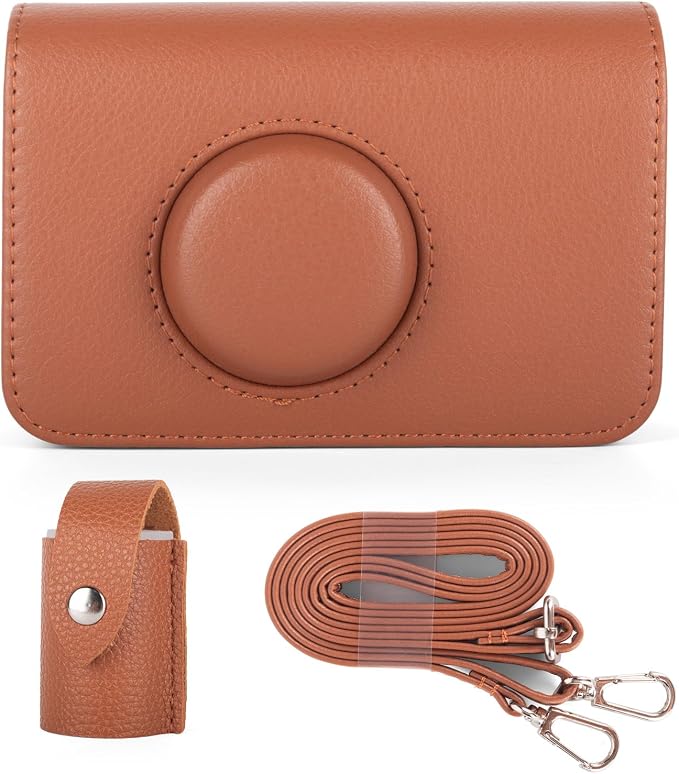 Protective Case Compatible for Kodak EKTAR H35/H35N/Ultra F9/VIBE 501F Film Camera, PU Leather Carrying Bag and Film Storage Case for KODAK H35/H35N/Ultra F9/VIBE 501F Film Camera - Brown - Image 8