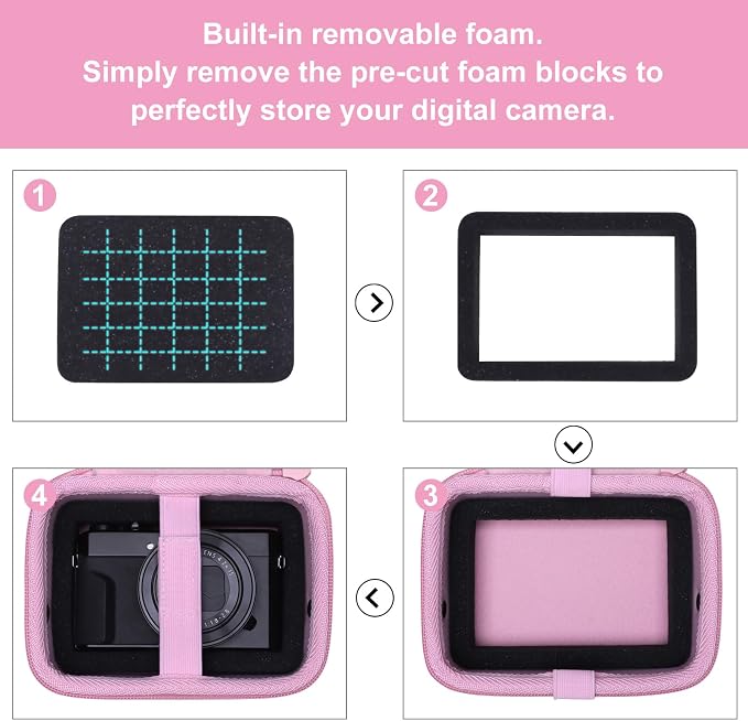 Camera Case Bag Compatible with Canon PowerShot G7 X Mark III, Mark II, SX740 HS, Sony ZV-1, KODAK PIXPRO WPZ2 Digital 4K Vlogging Camera, Point and Shoot 4K Video Camera Bag, Pink (Case Only) - Image 4