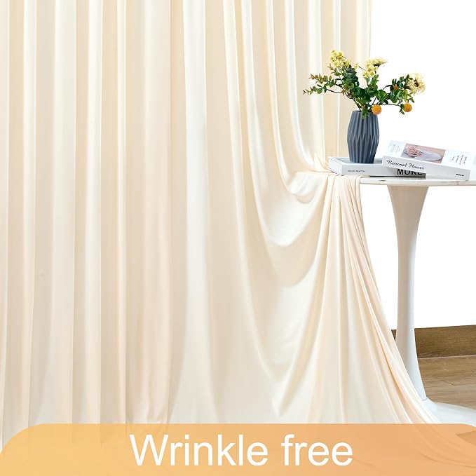 6 Panels Champagne Backdrop Curtain for Parties Wedding Baby Shower Wrinkle Free Photo Curtains Backdrop Drapes Fabric Decoration for Bridal Shower 30ft(W) x 10ft(H) - Image 6