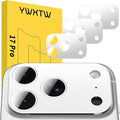 YWXTW [0 Bubbles for iPhone 17 Pro Camera Lens Protector, Full Coverage Tempered Glass Lens Screen Protector for iPhone 17 Pro Accessories, Case Friendly, HD Clear, 3 Pack (Silver) by YWXTW