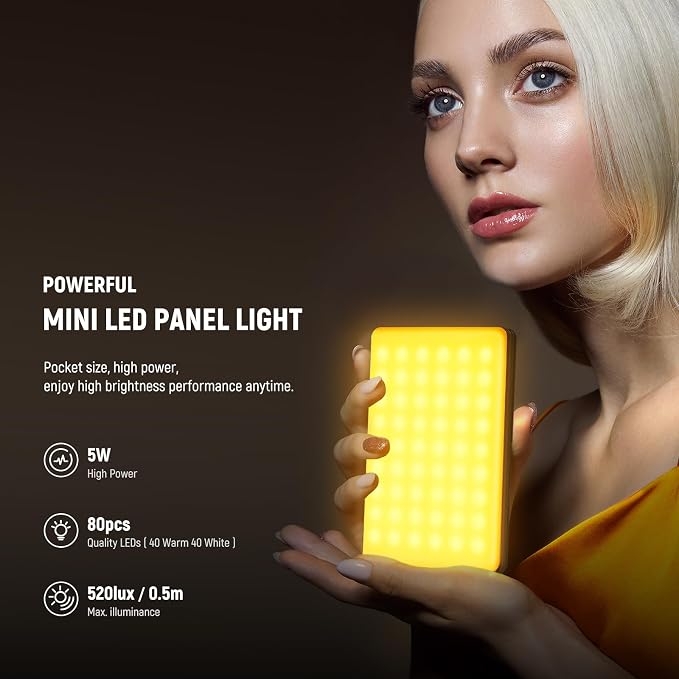NEEWER Basics VL67B Phone Selfie Light for iPhone with App Control Bi Color | 2000mAh, Clip on Fill Light, for Vlogging Recording Streaming, Computer/Laptop/Webcam/Monitor Video Conference Lighting - Image 2
