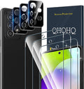QHOHQ 3 Pack Screen Protector for Samsung Galaxy A52 4G/5G with 3 Packs Camera Lens Protector,Tempered Glass Film,9H Hardness - HD - Anti-Scratch - 2.5D Edge - Anti-Fingerprint - Easy Installation by QHOHQ