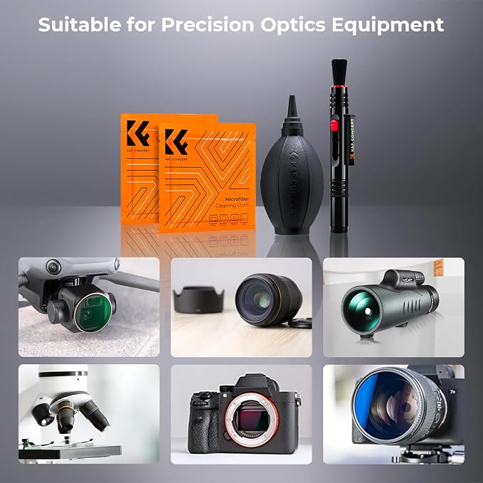 K&F CONCEPT 9-in-1 Camera Lens Cleaning Kit for DSLR, Filters, Phone, Tools | Strong Blower,Safe Cleaning Solution,Anti-Static Lint-Free Pen,Portable Microfiber Cleaning Cloth Multi Device Use,MK07 - Image 8