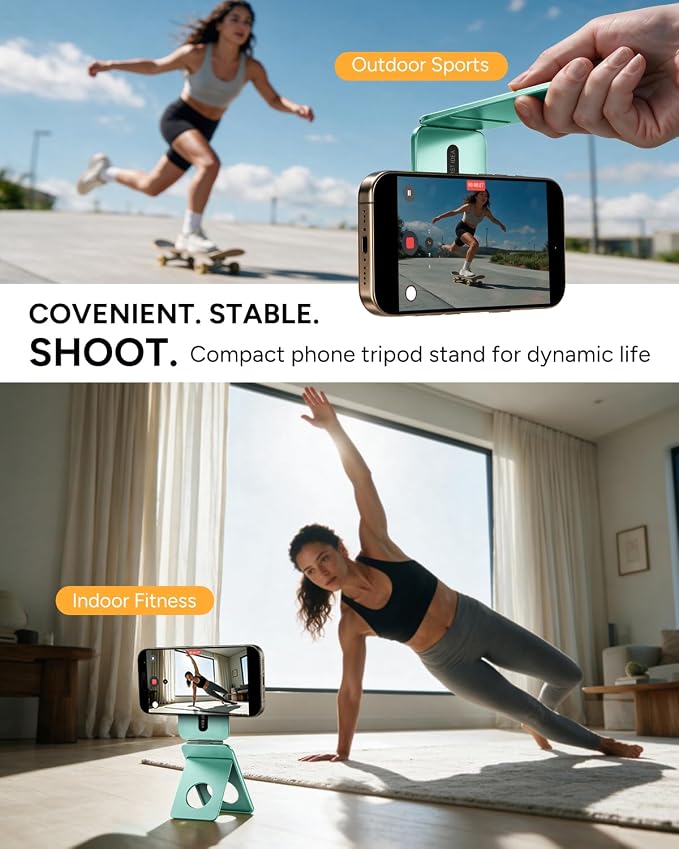 1ST IDEA for MagSafe Tripod Stand Ultra-Thin 0.23" | Aluminum Alloy Magnetic Tripod for iPhone, Flexible 20x Magnet Phone Stand Gift Accessories for Women Men for iPhone 17 16 15 14 13 12 Series - Image 6
