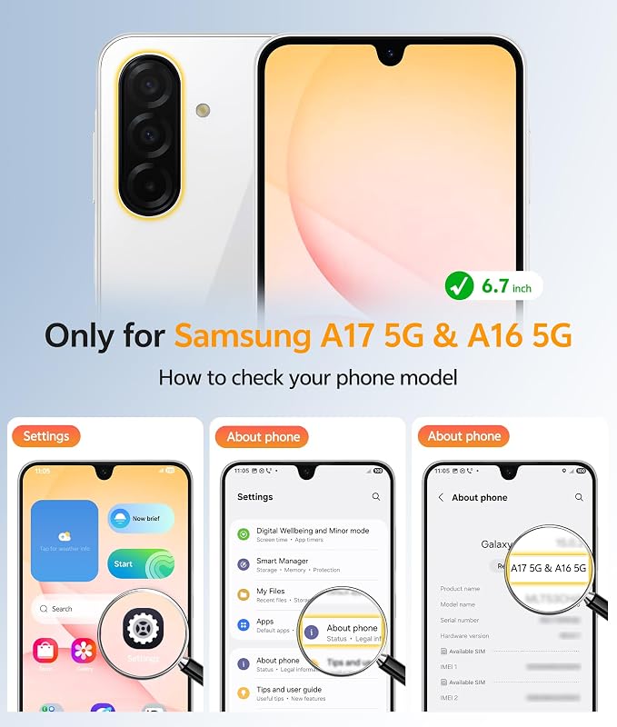 FNTCASE for Galaxy A17/A16 5G Phone Case, Fit for Magsafe, Screen Protector | Translucent Matte, 14FT Military Grade Drop Protection, Slim Shockproof Protective, for Samsung A 17 A 16 Cover, Orange - Image 2