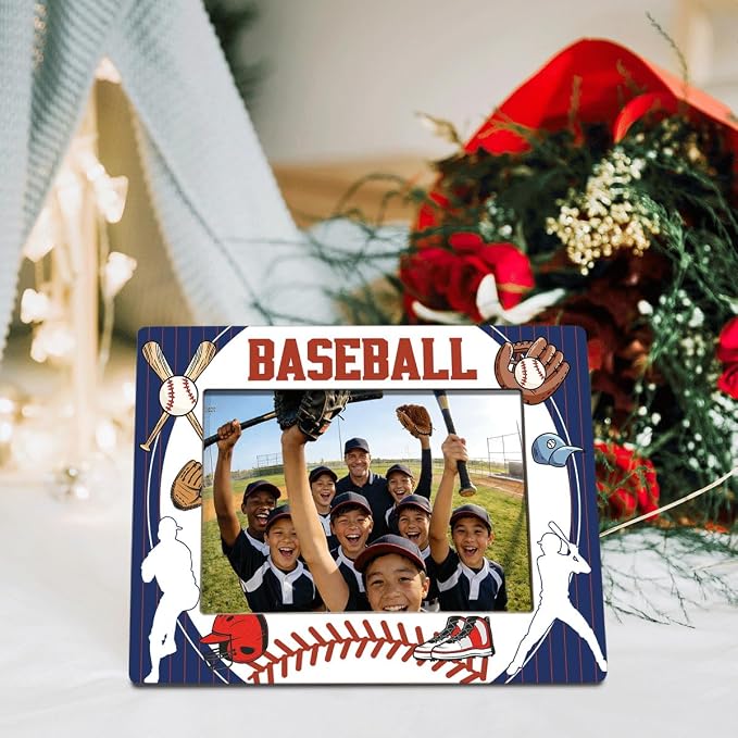 Baseball Picture Frame, Baseball Tabletop Photo Frame, Sports Theme Picture Frames Gift to Team Player Coach Home Tabletop Display Accessories, Suitable Display 4 * 6 Inches Photograph - Image 3