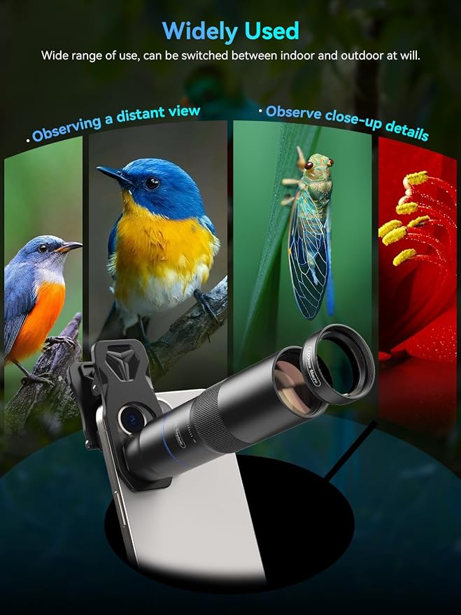 MIAO LAB 10X Telephoto Lens & 200mm Macro Lens, 2-in-1 Aluminum Phone Camera Lens Kit with Universal Clip. Phone Lens Attachment Fit for iPhone 16/15/14/13, Samsung, Android Phone and Most Smartphone - Image 6