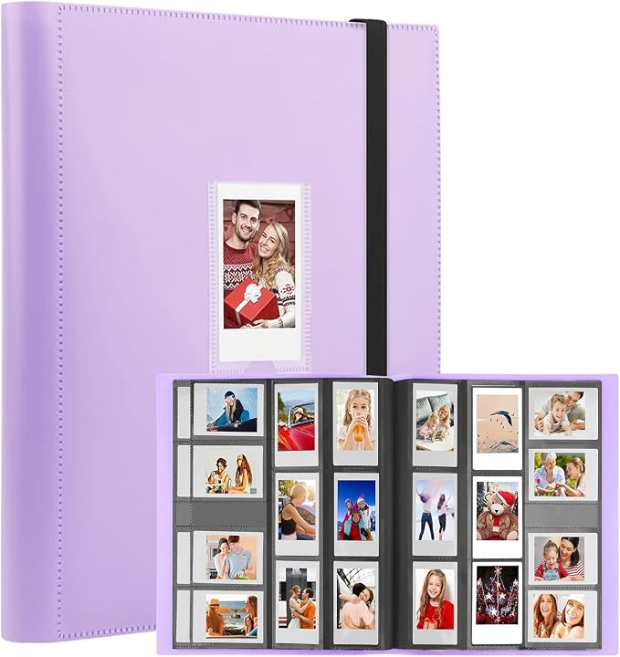 Veicevol 560-Pockets Album for Instax Mini & Polaroid 2x3 in Photos, Purple | Designed for Fujifilm Instax Mini and Polaroid 2x3 Photos, Holds Up to 560 Pictures for Secure Storage and Easy Viewing by VEICEVOL
