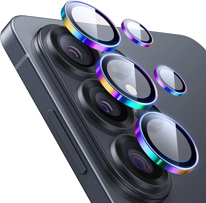 ESR for Samsung Galaxy S26 Ultra Camera Lens Protector, 1 Pack, Chromatic | Individual Camera Cover, 9H Tempered Glass, Original Camera Clarity, Scratch-Resistant, Case Friendly by Unknown