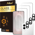Ailun Screen Protector+Camera Lens Protector for Galaxy S25 Edge, 3+3 Pack | 6.7 inch, Tempered Glass, Fingerprint Unlock Compatible, 0.25mm, Anti-Scratch, Case Friendly, Clear, HD by Ailun