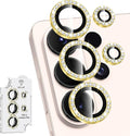 for Samsung Galaxy S26 Ultra Camera Lens Protector, Individual Metal Ring Tempered Glass Lens Cover, [Strong Adsorption] Scratch Resistant Ultra-Thin HD Clear Lens Cover, 1 Set-Gold Diamond by Btscase