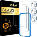 Ailun Screen Protector + Camera Lens Protector for iPhone 15 Plus, 3+3 Pack | 6.7 Inch, Installation Frame, Tempered Glass Film, Case Friendly by Ailun