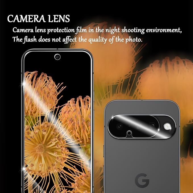 Screen Protector for Google Pixel 10, [2+2 Pack] Tempered Glass & Camera Lens Protectors[Ultrasonic Fingerprint Unlock] [Case Friendly] [Bubble-Free] Screen Protector Glass For Pixel 10 - Image 5