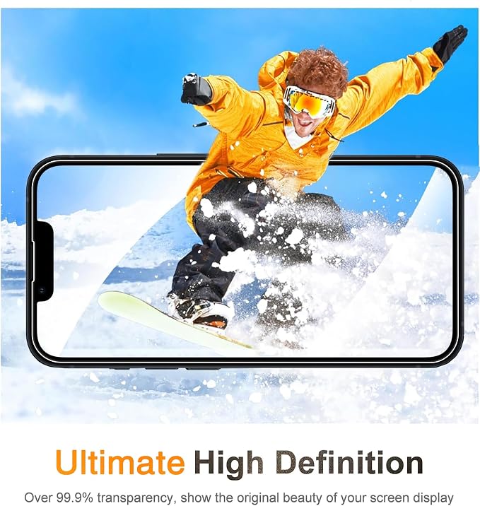 Wiaocit Tempered Glass Screen Protector for iPhone 14 | 3+3 Pack, 9H Hardness, Camera Lens Protector, Installation Frame, Bubble Free, Case Friendly - Image 7