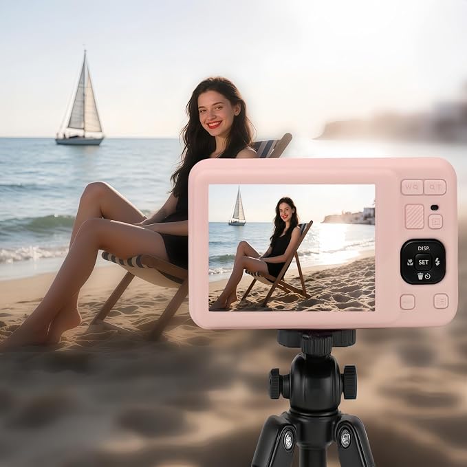Case for Kodak PIXPRO FZ55, FZ55 accessories | Soft Silicone Protective Case Removable Lens Cover, Comes with 2 Screen Protectors and 1 Wrist Strap. (Smoked Pink) - Image 3