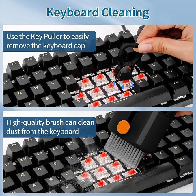 Keyboard Cleaner for Laptop, MacBook, Tablet, Multi-Function Cleaning Kit | Includes screen cleaning spray, microfiber wipe, and brush for cleaning phone, earbuds, Computer, and other tech electronics - Image 2