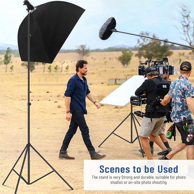 13ft Heavy Duty Light Stand Photography, Sdfghj Air Cushioned 13'/160inch/400cm Sky High Tripod Lighting Stand with Case for Gimbal Stabilizer Video Camera Sports Shooting Studio LED Ring Light Flash - Image 6