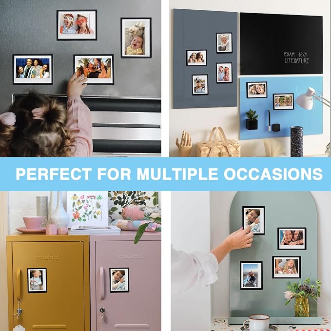 30 Pack Magnetic Picture Frame for Polaroid I-Type/Wide Camera Film | Fridge Magnetic Photo Frames for Polaroid I-Type/Now/Now+/Fujifilm Instax Wide/Wide 300/400 Instant Film Camera Films, Black - Image 5