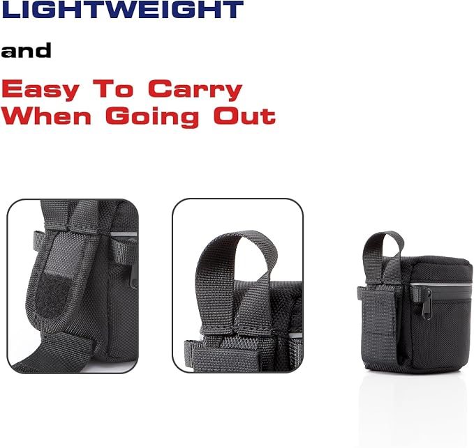 Camera Lens Case Lens Bag Compatible (3.15" x 3.15"(Nylon, Black)) - Image 5