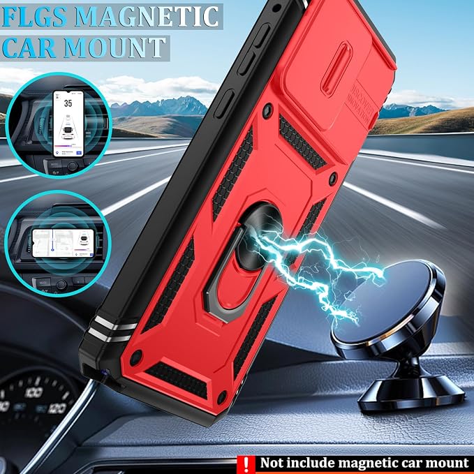 Gritup for Motorola Moto G Stylus 5G 2026 Case: G Stylus 5G 2025 Case with Screen Protector*2 [Magnetic Stand] [Slide Camera Cover] Shock Proof Military-Grade para G Stylus-5G-2025 Red+Black - Image 6