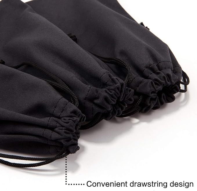 TRIUMPH VISION Glasses Case Soft Eyeglass Case Sunglass Pouch Cloth 3 Pack | Thick Microfiber Pouch Drawstring Pouch Eye Glass Bag Sunglasses Sleeve Storage, Lens Protection Cover,Cleaning Lens Screen - Image 3
