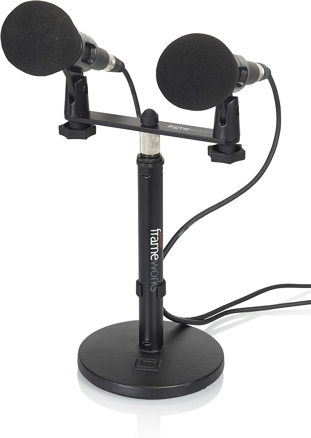 Gator Frameworks 1-to-2 Mic Mount Bar, Fits 5/8 Thread (GFWMIC1TO2) | Ideal for Stage Performances and Studio Use, Dual Mic Mounting with 5/8"-27 Threading, Durable Aluminum Build - Image 6