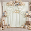 10ft x 8ft Ivory Backdrop Curtain for Parties, Polyester Photo Backdrop Drapes for Wedding Birthday Baby Shower Party Photography Background Home Decor by ENJOYYOURPARTY