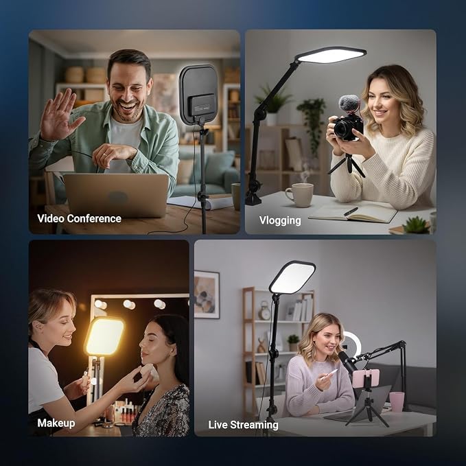 NEEWER Basics 10.8" Video Conference Lighting with Desk Clamp Stand, 15W Bi Color Edge Lit Full Screen Dimmable Streaming Light CRI95+ for Video Recording Computer Laptop Webcam Zoom Calls, L220 - Image 6