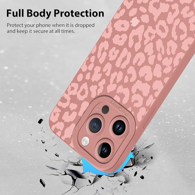 Cute Pink Cheetah Print Phone Case for iPhone 14 Pro 6.1" | Aesthetic Leopard Pattern Design Cover Full Camera Lens Protective Shockproof Soft Slim TPU Funda for Women Girls - Image 3